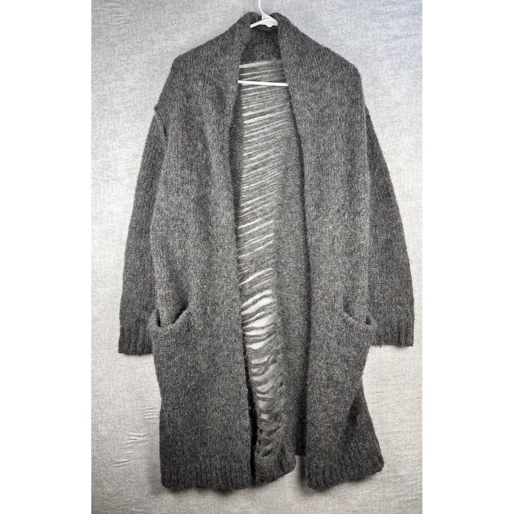 Current/Elliott Slash Pocket Cardigan Open Front Soft Alpaca Cut outs Women XS